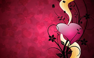 Heart,  Lines,  Background,  Bright HD wallpaper