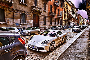 cars park outside the building, milano HD wallpaper