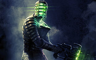 green, black, and gray robot illustration, video games, Dead Space, gamers, Isaac Clarke