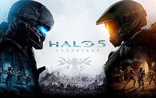 Halo 5 Guardians cover, Halo 5, video games, military, Master Chief