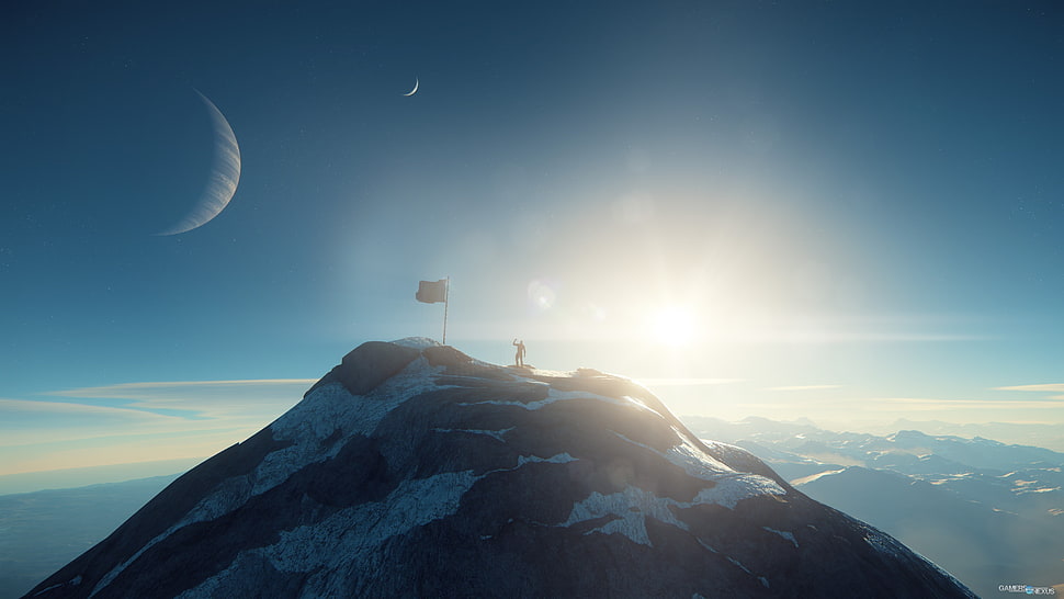mountain peak, science fiction, Star Citizen, PC gaming, video games HD wallpaper