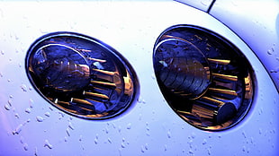 two vehicle headlights, Driveclub, car, rain, closeup