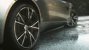gray and black vehicle wheel with tire, Driveclub, car, rain HD wallpaper