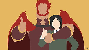 two men in approving gesture illustration, Fate Series, Fate/Zero, anime boys, Rider (Fate/Zero)