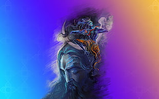 man face illustration, Lord Shiva, Aghori, HD