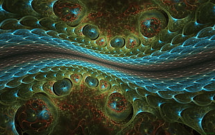 brown and blue illustration