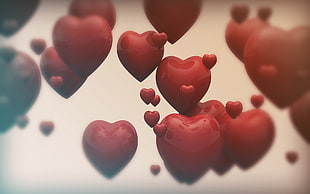 floating red hearts graphics HD wallpaper