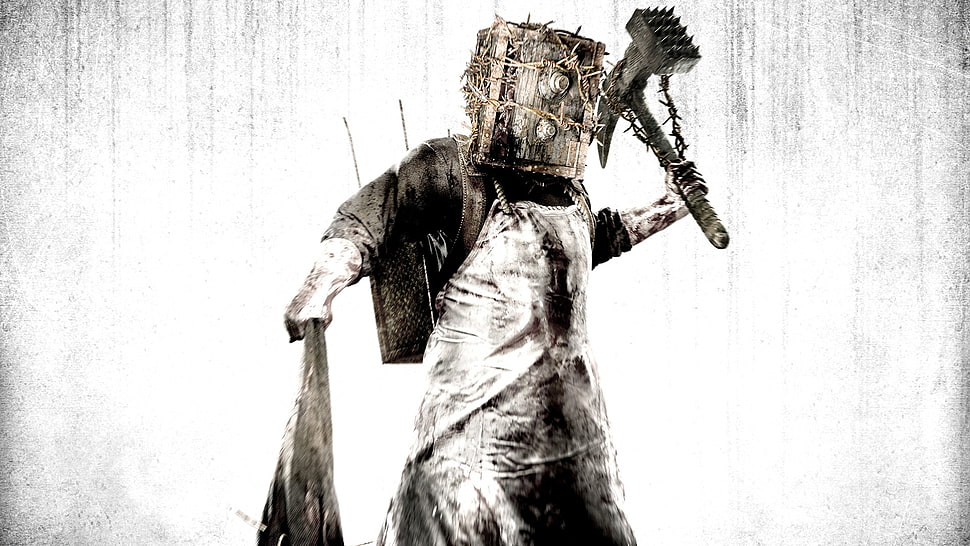 black and white wolf print crew-neck shirt, The Evil Within, video games HD wallpaper