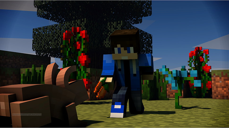Minecraft game application HD wallpaper