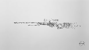 sniper rifle sketch, sniper rifle, Counter-Strike: Global Offensive, minimalism, double exposure