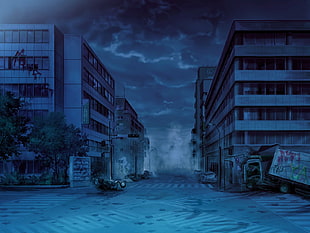 abandoned village movie still, city, apocalyptic, night HD wallpaper