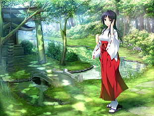woman in white dress anime character illustration