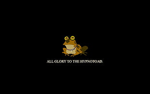 brown frog with text overlay, Futurama, Hypnotoad, typography