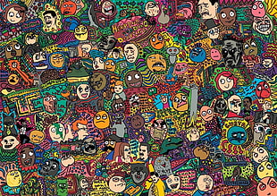 assorted-color doddle art HD wallpaper