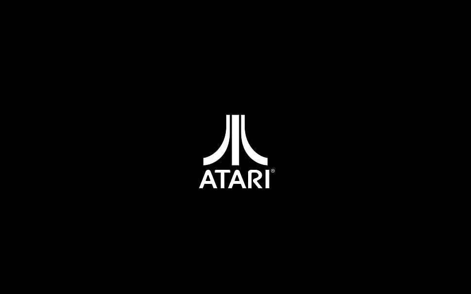 Atari logo, minimalism, logo, Atari, brands HD wallpaper