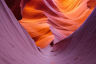 orange and pink abstract painting, nature, rock, USA, canyon