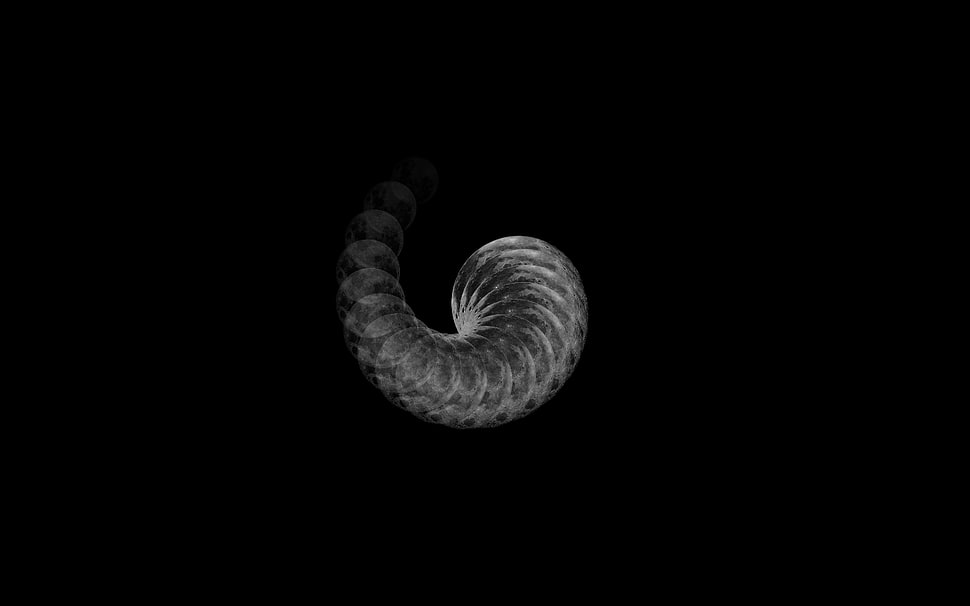 Moon, spiral, dark, openFrameworks HD wallpaper