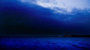 body of water, sky, sea, clouds, night HD wallpaper