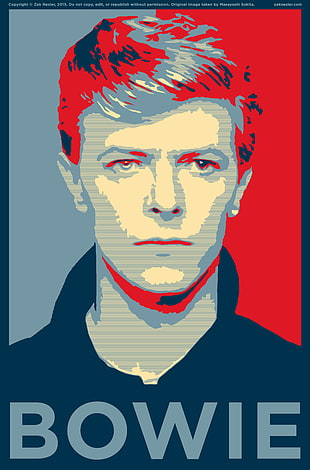 David Bowie artwork, David Bowie, musician, looking at viewer, poster HD wallpaper