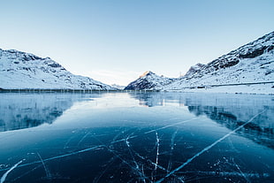 body of water, Switzerland, winter, snow, ice