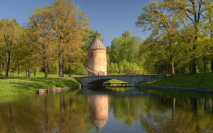 body of water near gray concrete bridge HD wallpaper