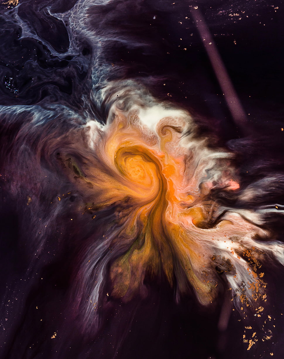 yellow and white abstract painting HD wallpaper