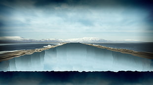snow covered mountain, digital art, landscape, sky HD wallpaper