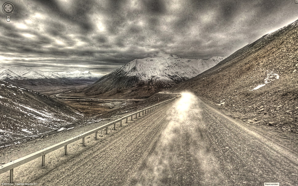 gray road illustration, pan-american, dalton highway, alaska HD wallpaper