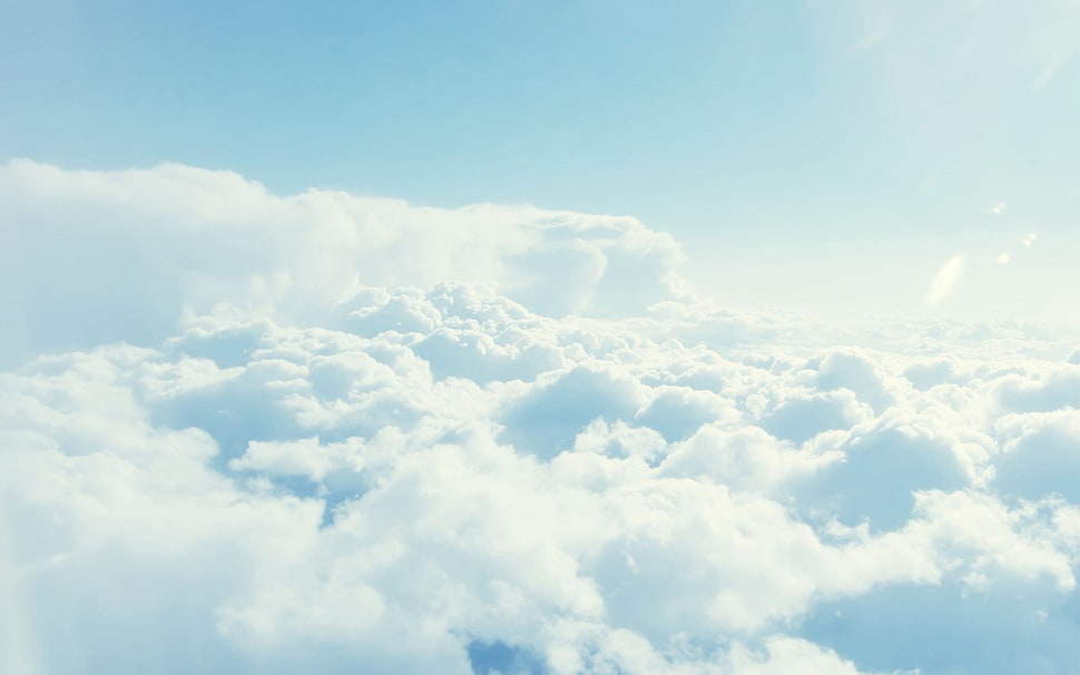 bird's eye view of clouds, clouds, sky HD wallpaper
