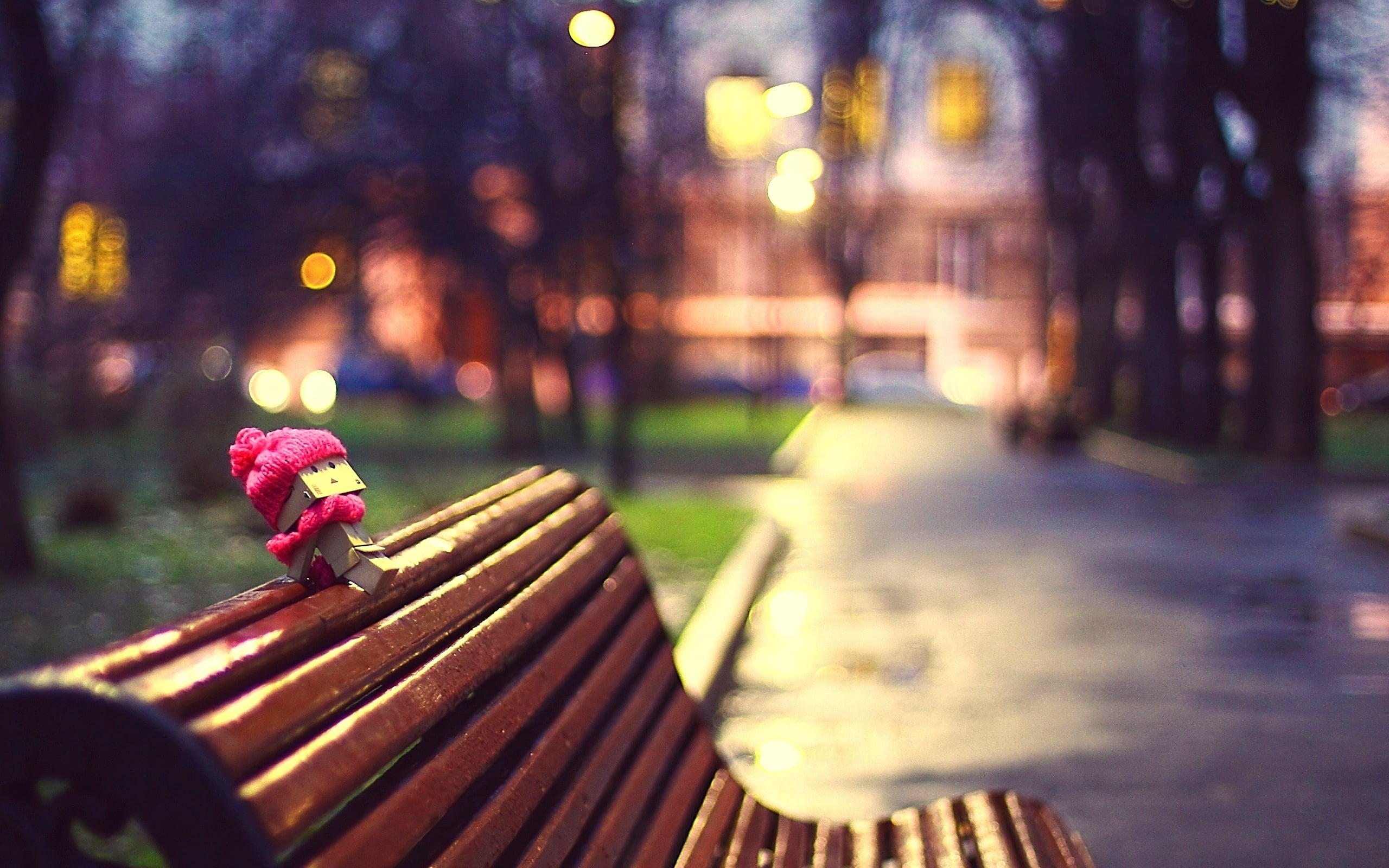 brown wooden bench