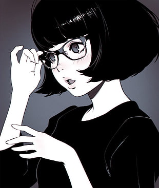 black haired female character, artwork, Ilya Kuvshinov HD wallpaper