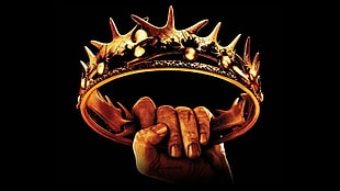person holding spiky crown HD wallpaper