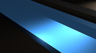 black flat screen computer monitor, blue, simple, dark