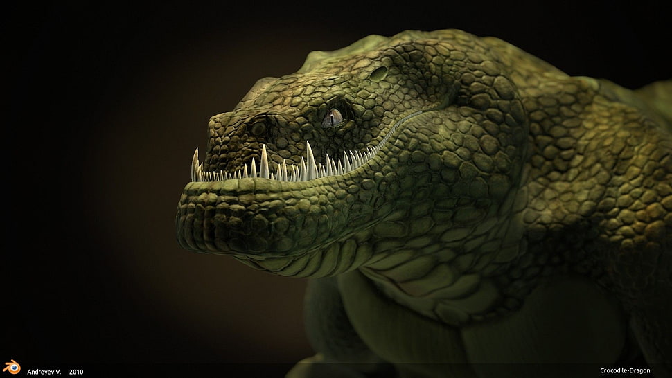 green monster digital wallpaper, fantasy art, render, creature HD wallpaper