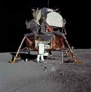 white moon satellite, Apollo, Moon, astronaut