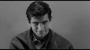 grayscale photography of man, actor, Norman Bates, Psycho, anthony perkins HD wallpaper