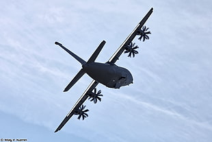 gray aircraft with text overlay, military aircraft HD wallpaper