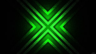 black and green X-pattern decor, abstract