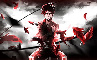 Eren Yeager from Attack on Titan wallpaper, Shingeki no Kyojin, Eren Jeager, anime, anime boys HD wallpaper