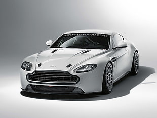 white Aston Martin coupe