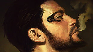 man painting, Deus Ex: Human Revolution, digital art, artwork, video games