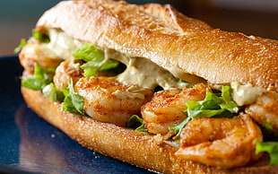 shrimp and lettuce sandwich, food, sandwiches, shrimp HD wallpaper