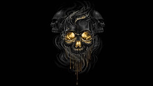 black skulls, artwork, skull HD wallpaper