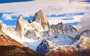 ice cap mountain poster, landscape, mountains, Fitz Roy, nature HD wallpaper