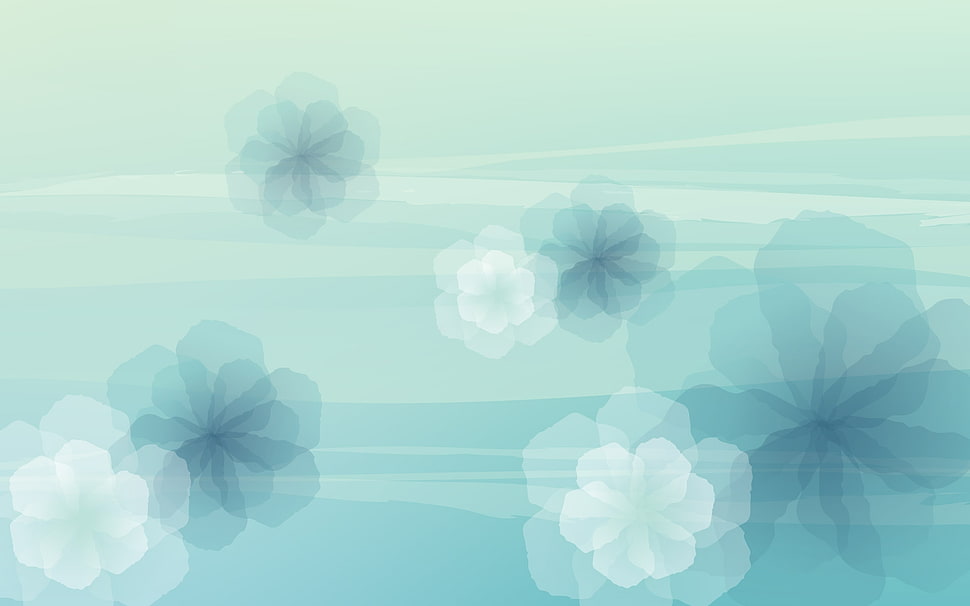 blue floral wallpaper HD wallpaper