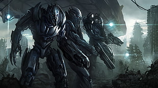 monsters game poster, futuristic