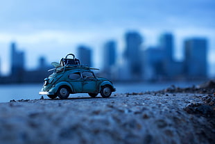 gray beetle car model, toys, macro, car, depth of field HD wallpaper