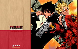 Trigun poster screenshot, Trigun, anime, manga, Nicholas D. Wolfwood