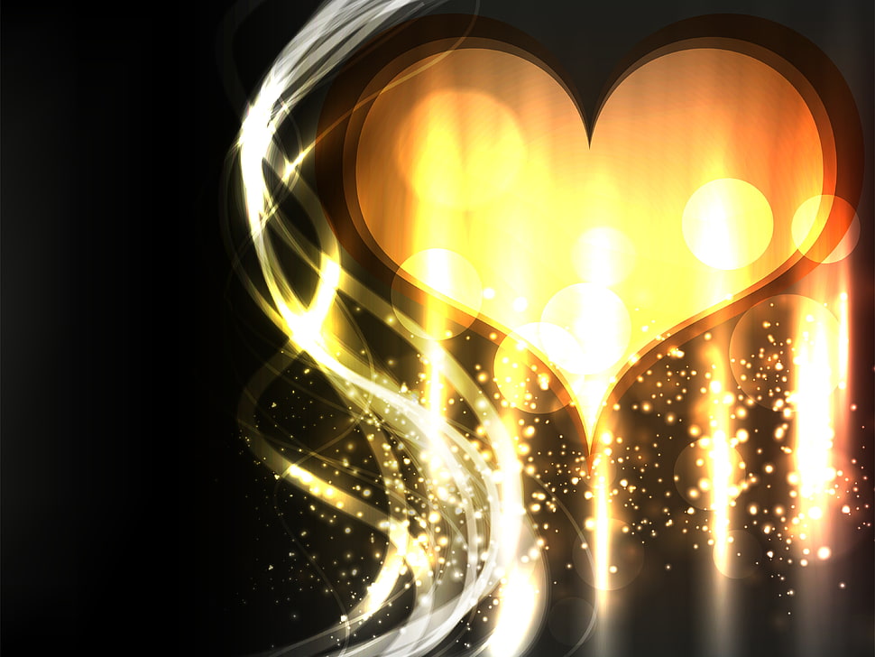 heart shaped illustration HD wallpaper