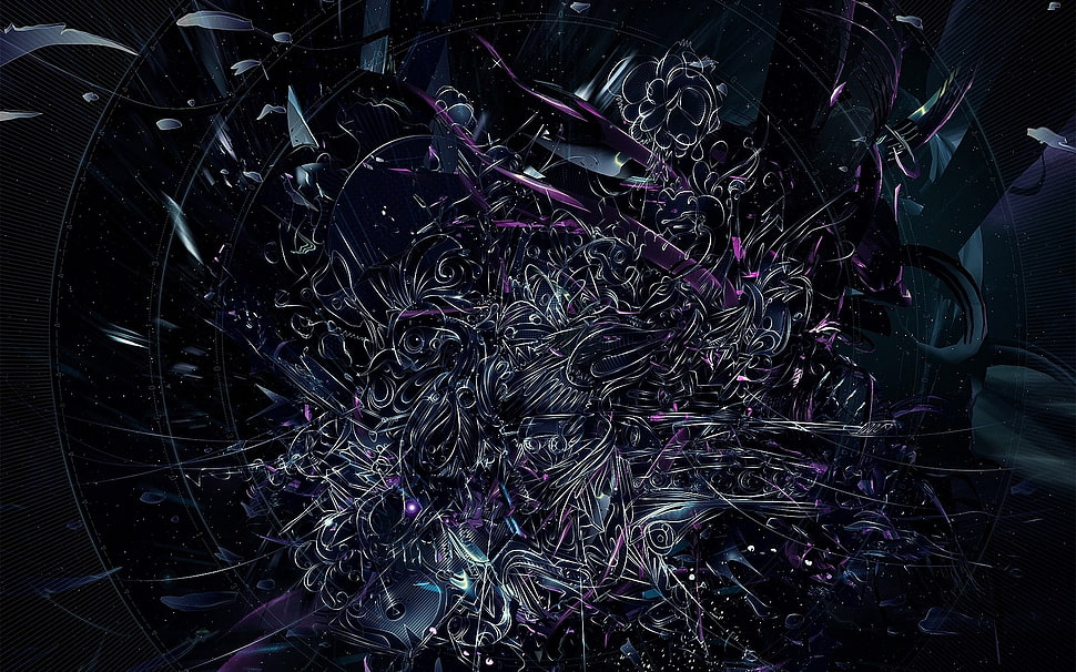 black and purple abstract artwork digital wallpaper HD wallpaper